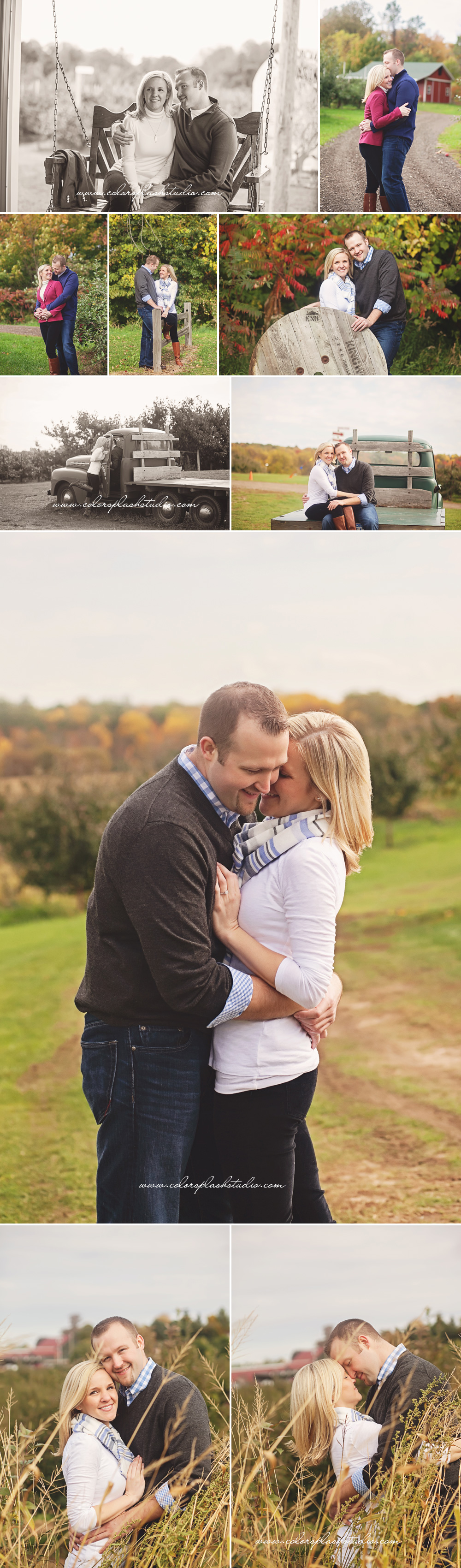 Engagement Photos in apple orchard