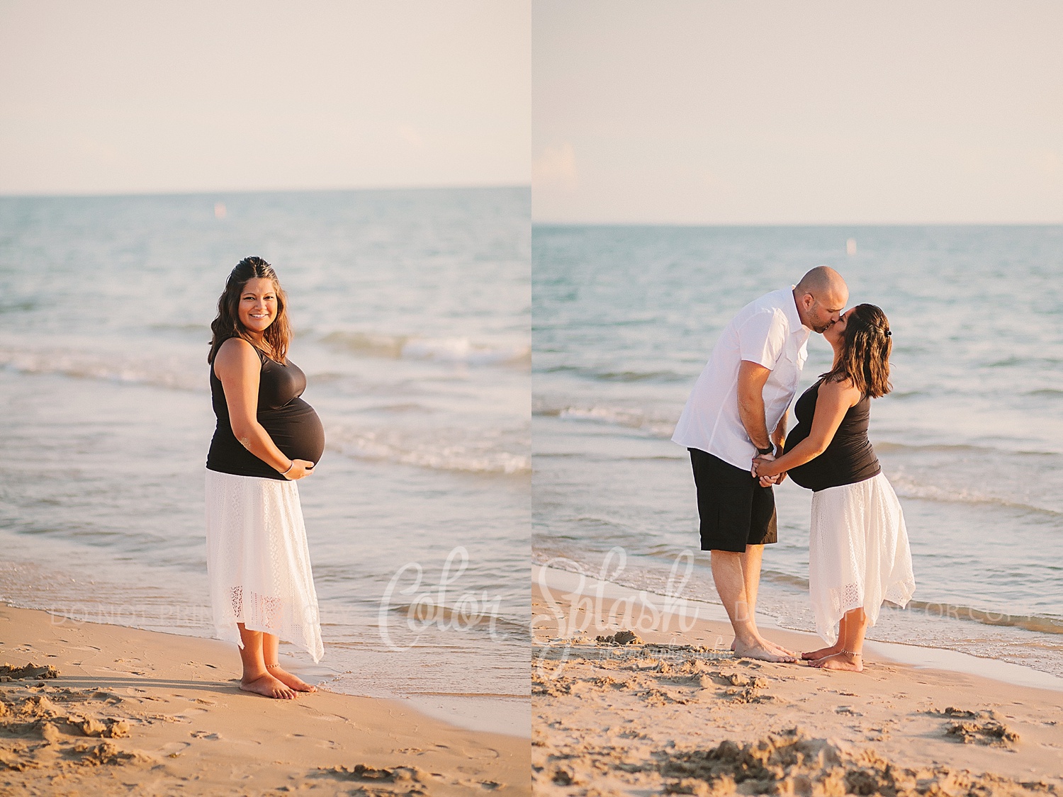 maternity photos on lake michigan