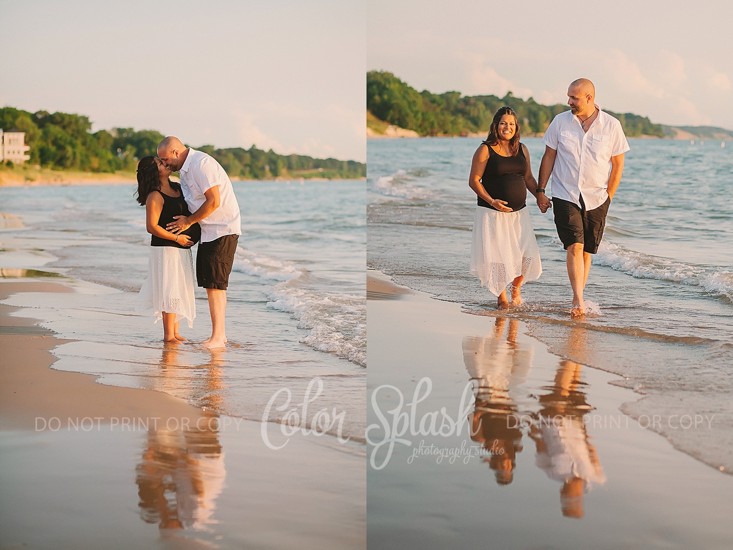 maternity photos on lake michigan